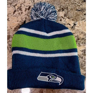 Seattle Seahawks Hat Beanie Toque Blue Green NFL Football Budweiser Cuffed Mens